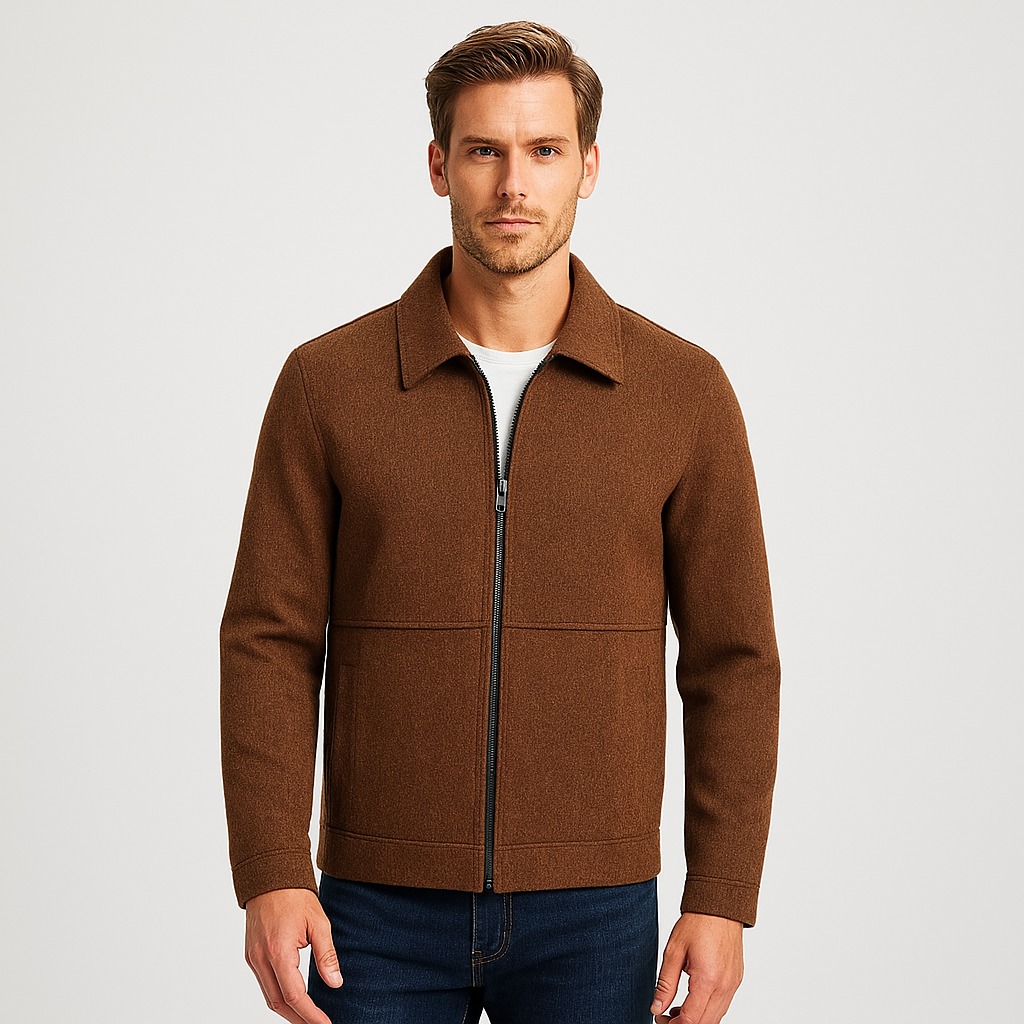 Norrskenberg™ | Herr Texturerad Harrington-Överskjorta | Tidlös &amp; Mångsidig Design