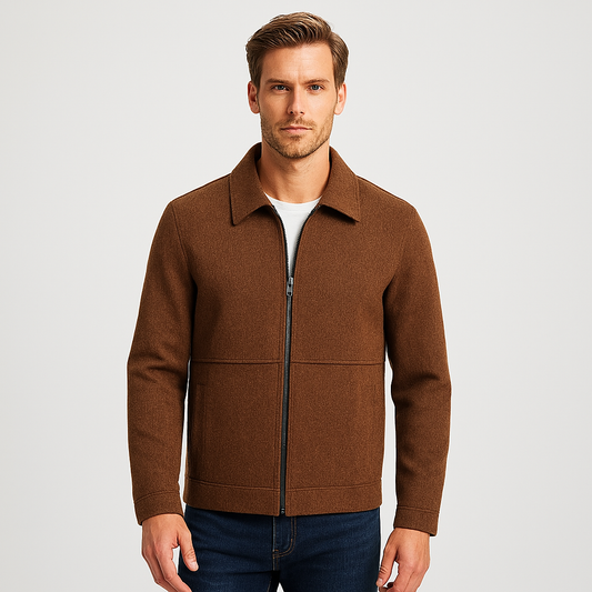 Norrskenberg™ | Herr Texturerad Harrington-Överskjorta | Tidlös &amp; Mångsidig Design