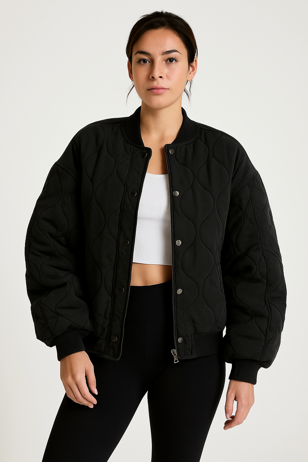 Dam bomber jacket oversize – quilted design & ribbed edge for relaxed style