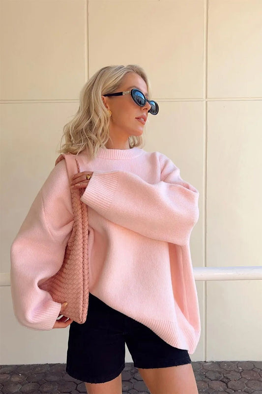 Vilhelmina Oversized Tröja – Mjuk Stickad Casual Damtröja