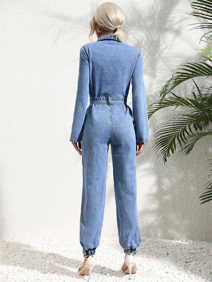 Ravina | Utility Jumpsuit med Långa Ärmar & Knappar