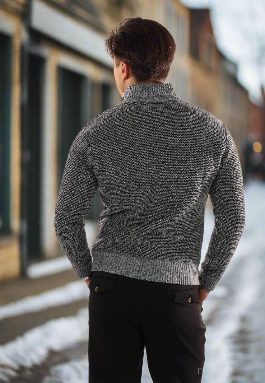 Stig – Casual Slim Fit Jacket with Quilted Front and Ribbed Collar
