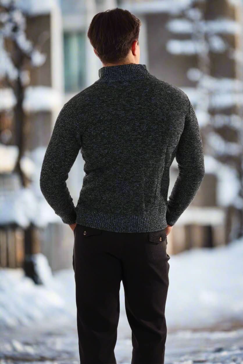Stig – Casual Slim Fit Jacket with Quilted Front and Ribbed Collar