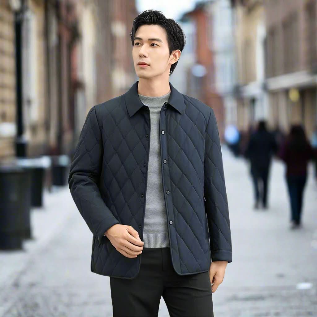 Men's Quilted Lightweight Jacket – Tailored Fit and Classic Collar