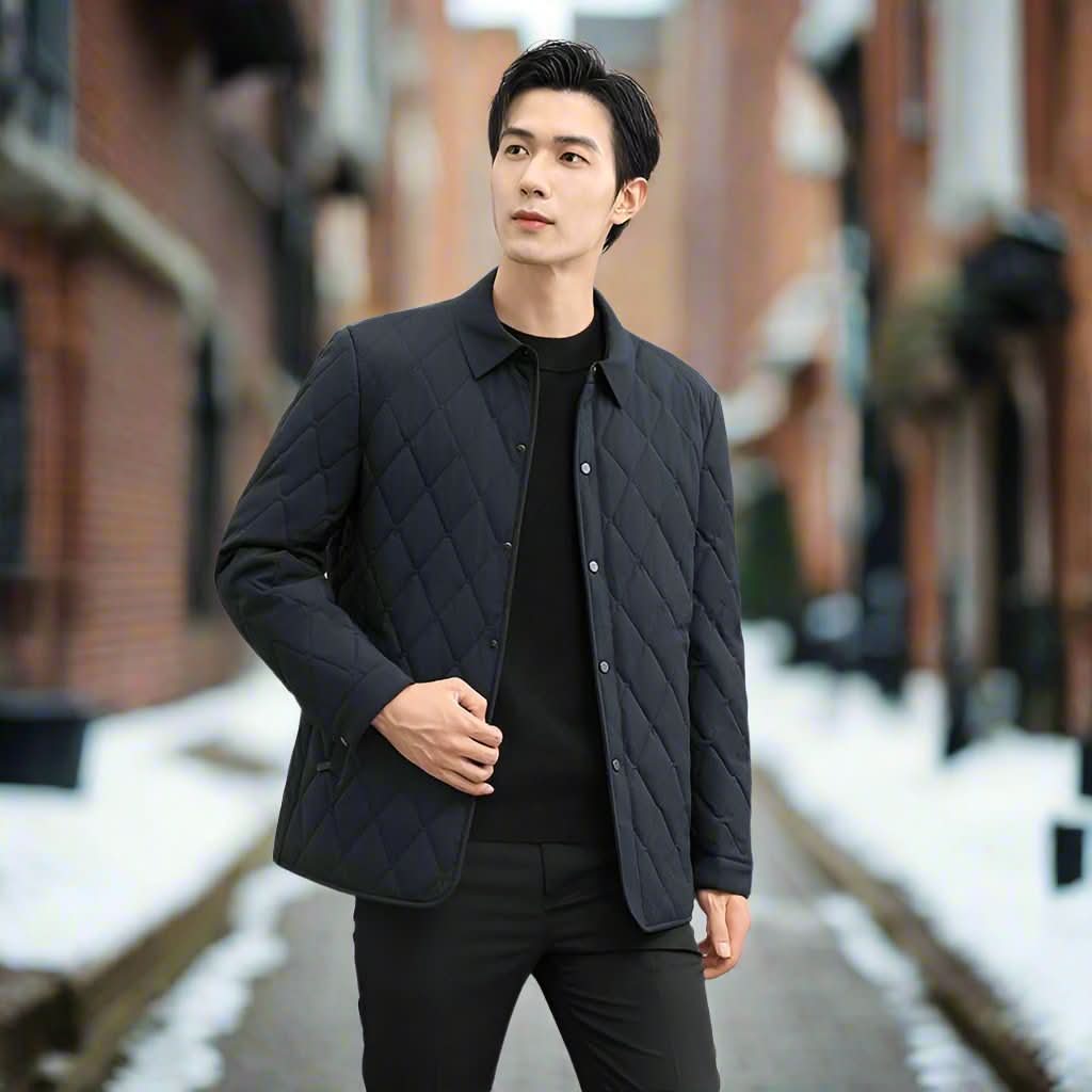 Men's Quilted Lightweight Jacket – Tailored Fit and Classic Collar