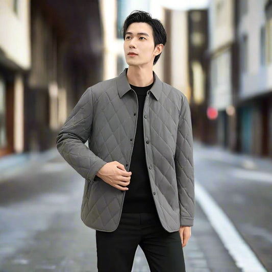 Men's Quilted Lightweight Jacket – Tailored Fit and Classic Collar