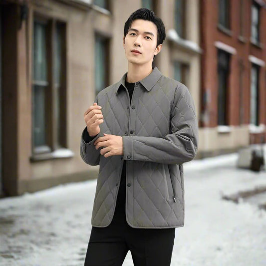 Men's Quilted Lightweight Jacket – Tailored Fit and Classic Collar