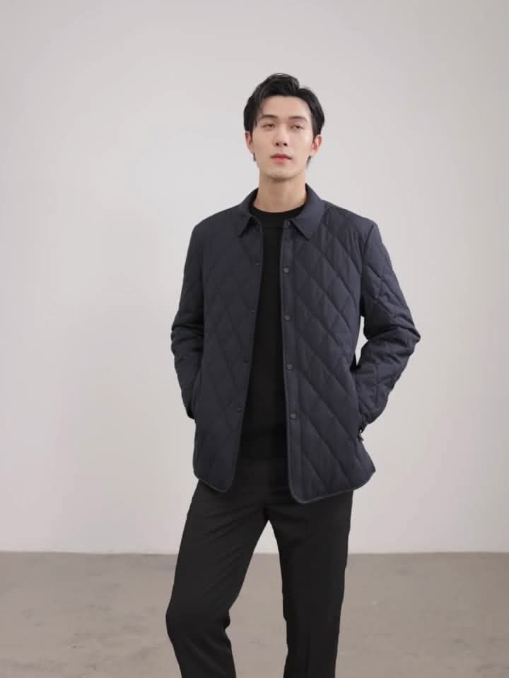 Men's Quilted Lightweight Jacket – Tailored Fit and Classic Collar