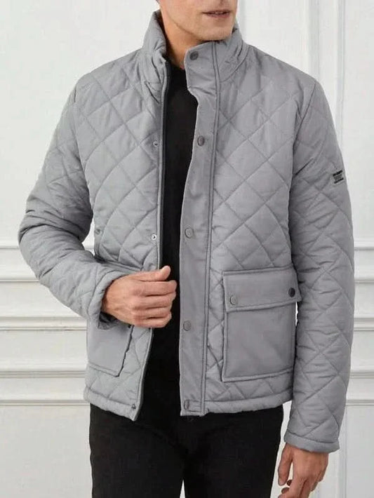 Kevin – Stylish Men's Jacket with Quilted Design and Light Padding as well as Stand Collar