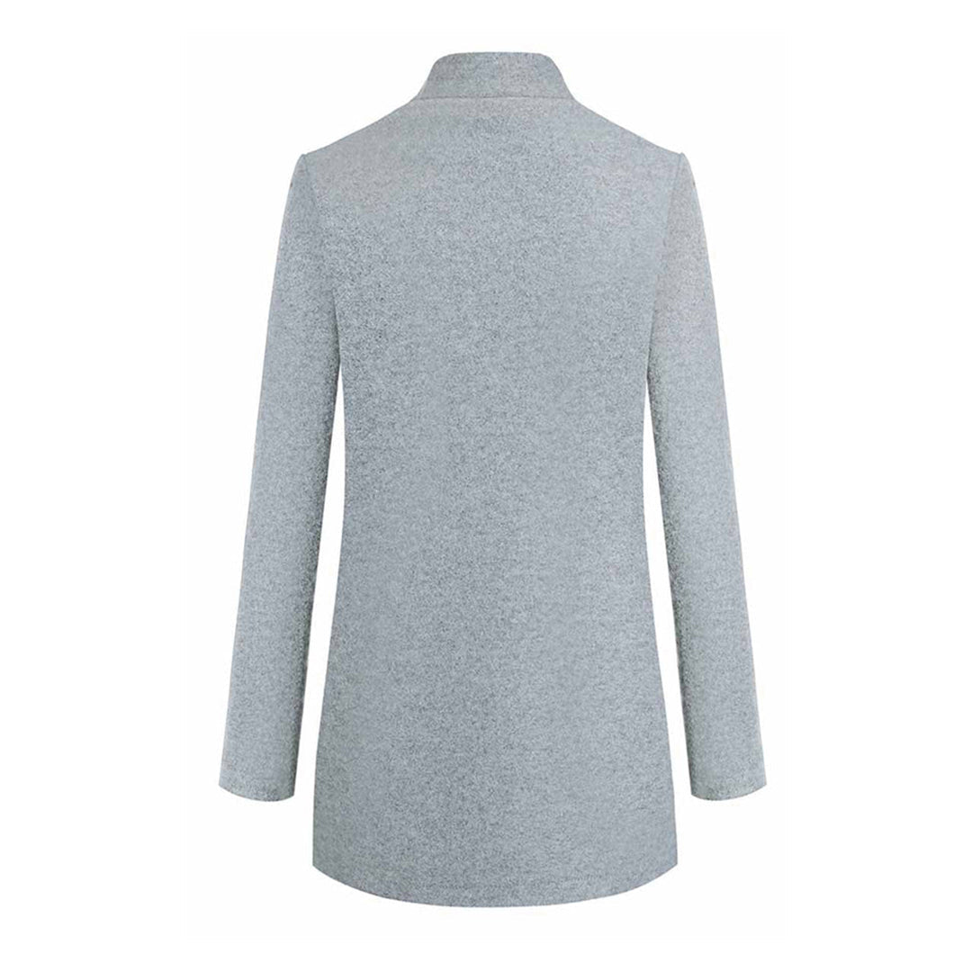 Felie | Long wool trench coat with stand-up collar