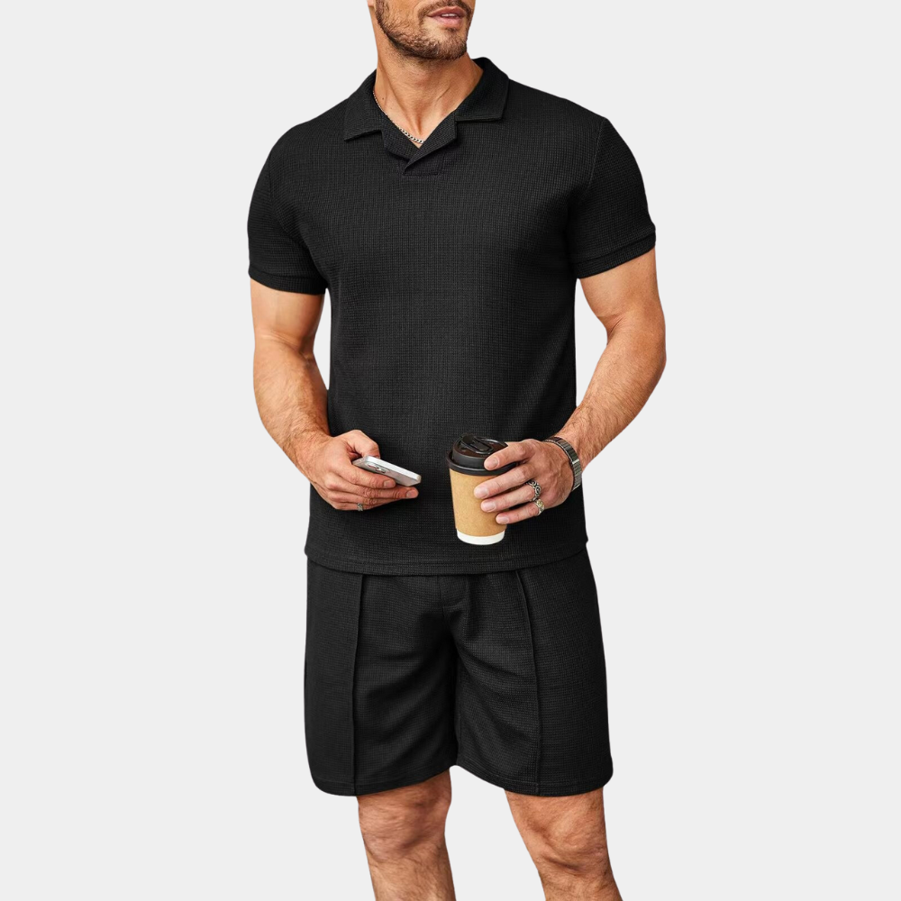 Albin | Two-piece Set with Short Sleeves and Shorts for Men
