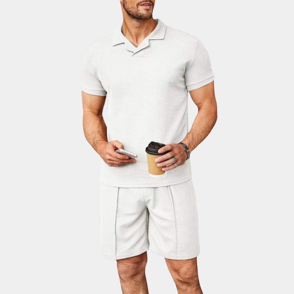 Albin | Two-piece Set with Short Sleeves and Shorts for Men