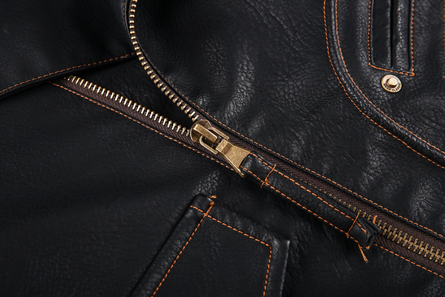 Men's Biker Jacket in Genuine Leather – Asymmetric Zipper and Belt