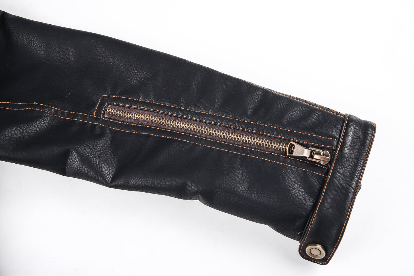 Men's Biker Jacket in Genuine Leather – Asymmetric Zipper and Belt