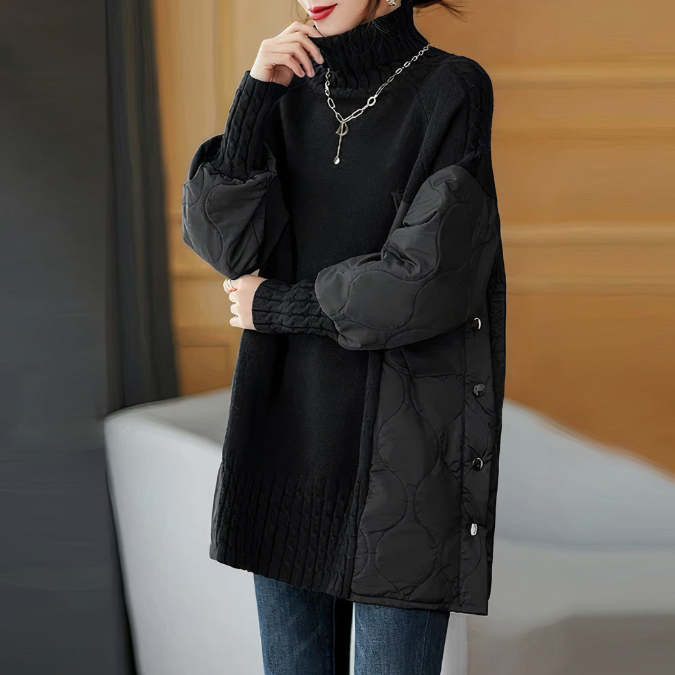 Solévia quiltet sweater til kvinder – Moderne og elegant strikket sweater