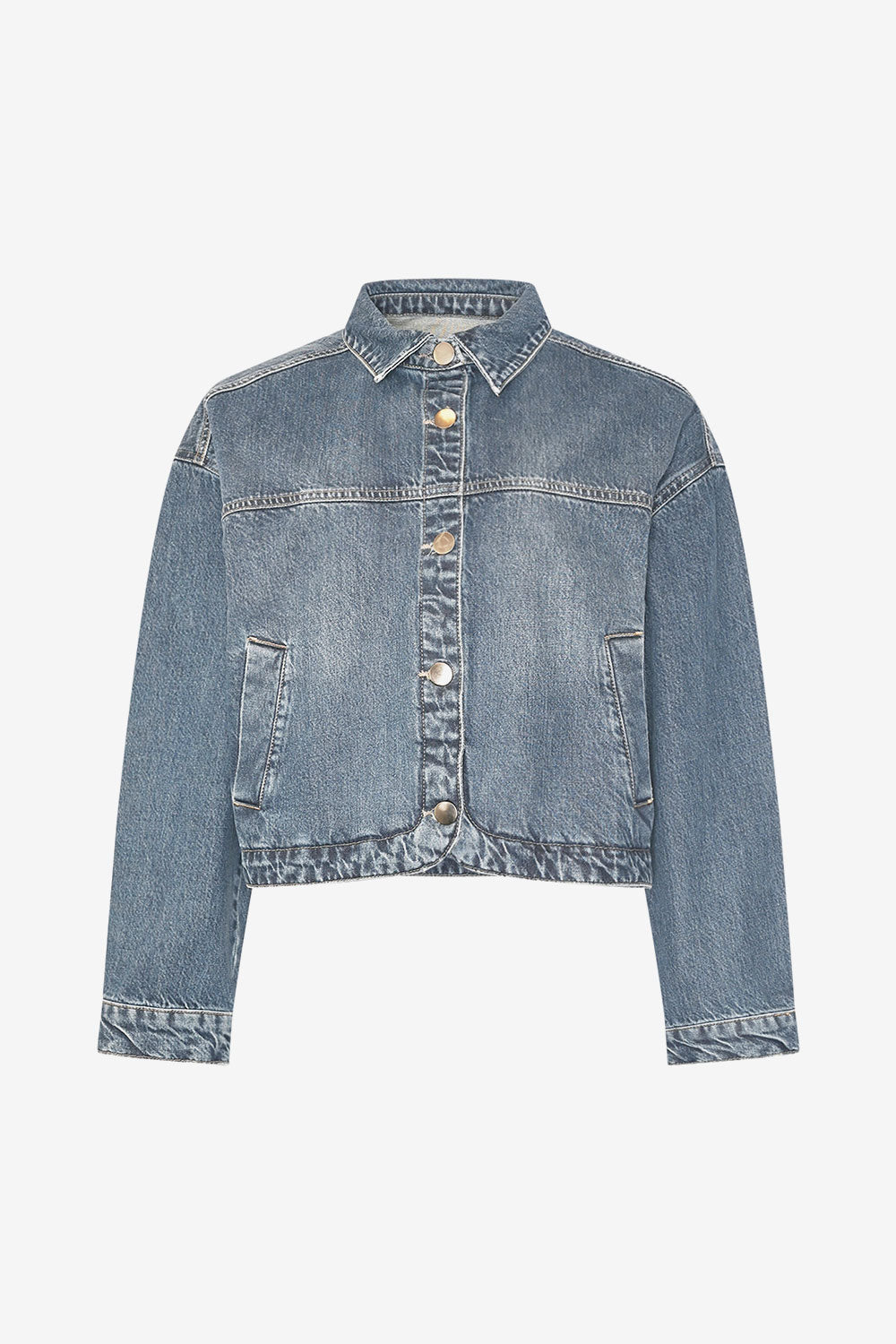 Gunilla Denimjacka – Klassisk Damjacka i Blå Vintage Wash-stil