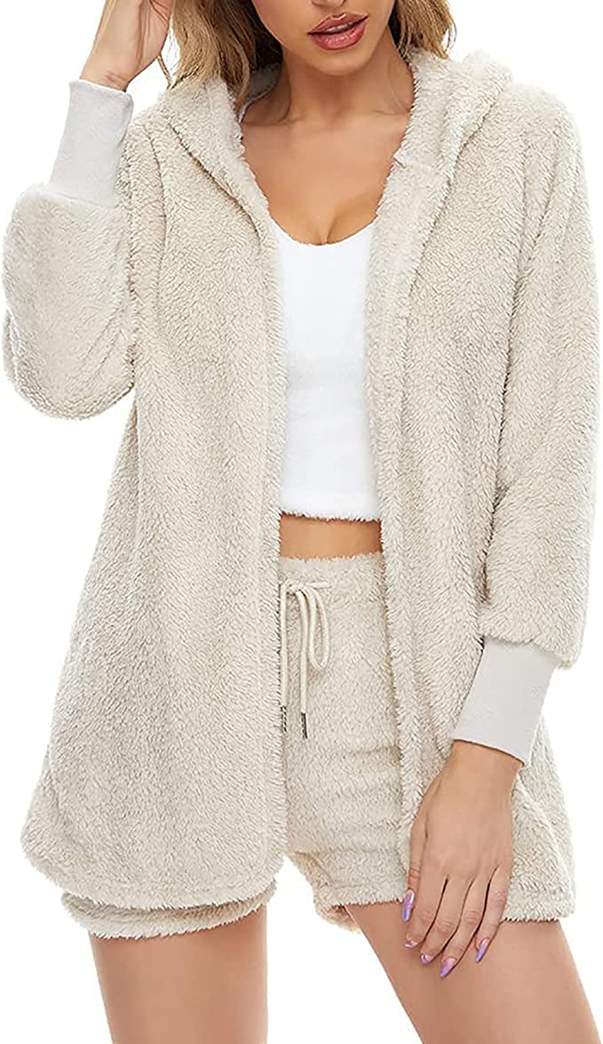 Elina™ | 3-delt Fluffy Lounge- & Pyjamassæt i Fleece