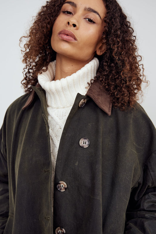 Aina Wax Jacket – Women's Military Green Outdoor Style