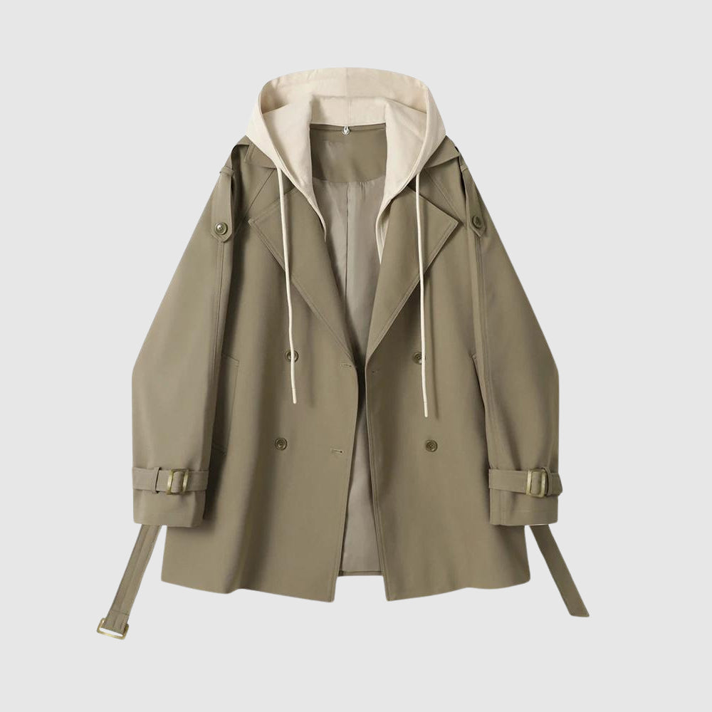 Noelle – Flödande Trenchcoat i Ull och Bomull för Dam