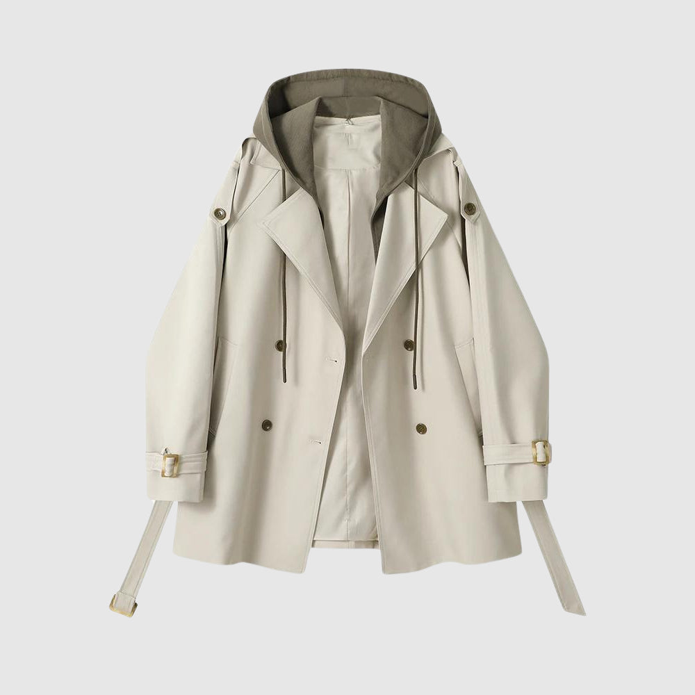 Noelle – Flödande Trenchcoat i Ull och Bomull för Dam