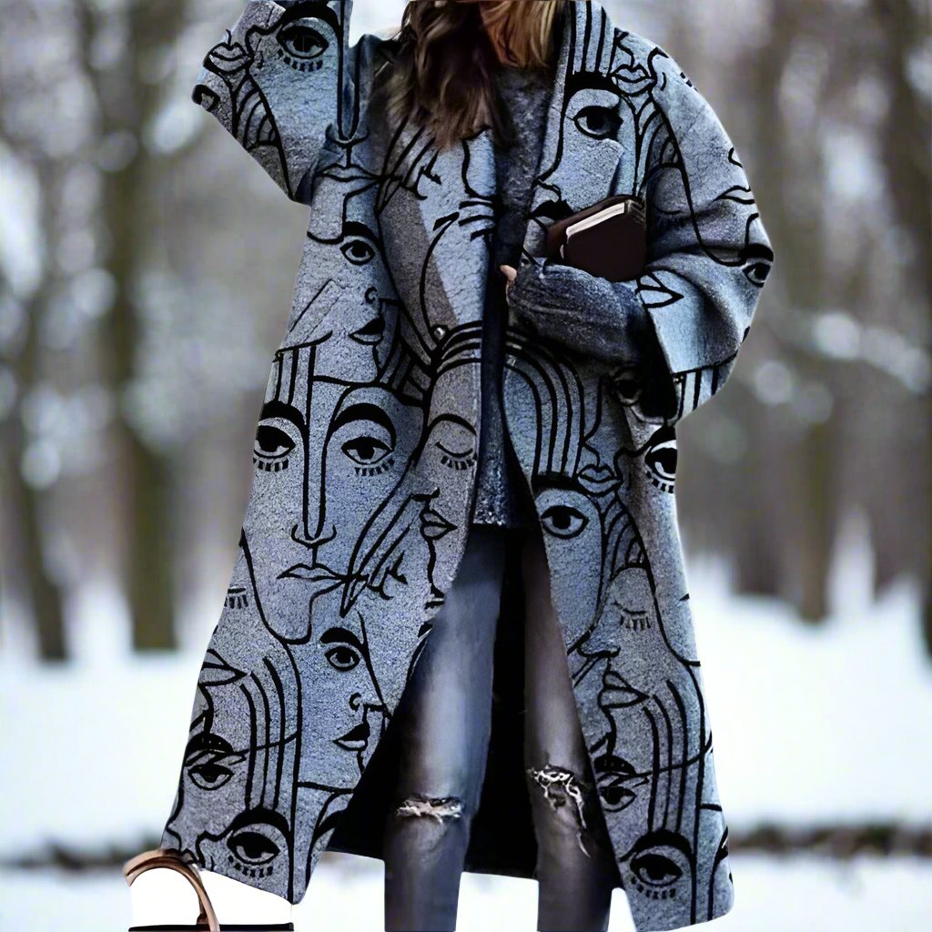 ASTRID™ | Lang Ternet Uldfrakke i Oversized Pasform