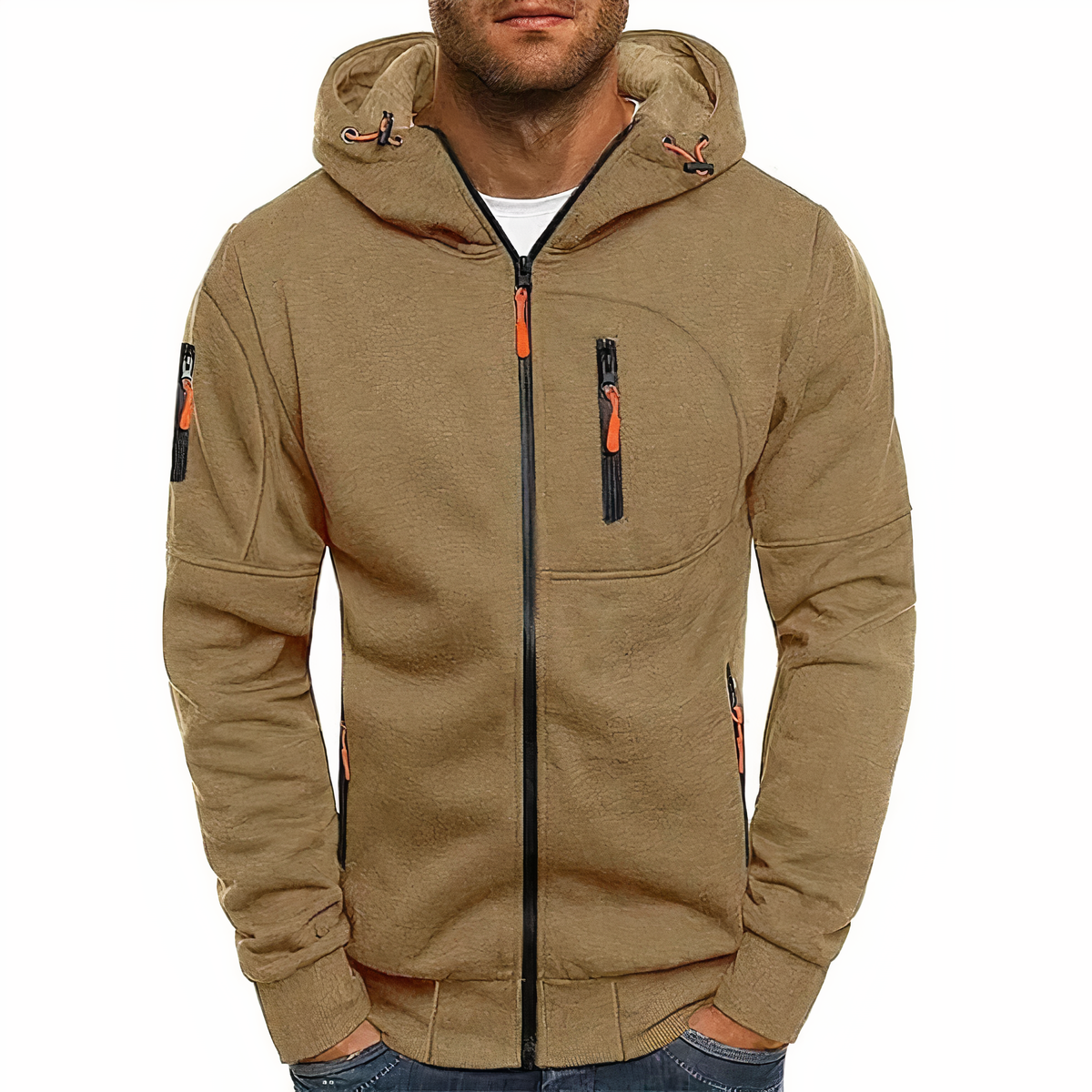MASON™ | Men's Zip Hoodie in Soft Cotton Blend with Zipper