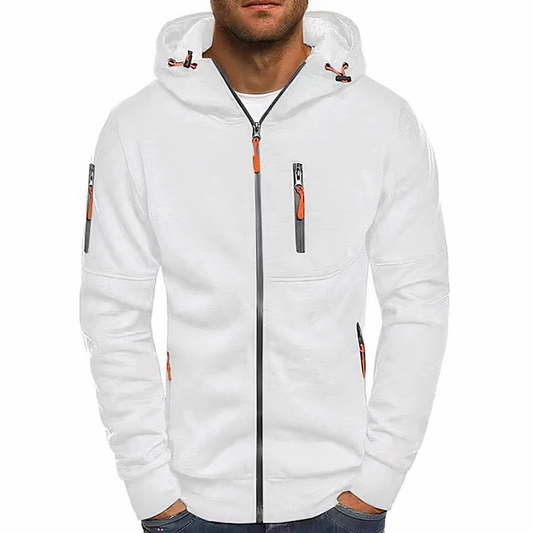 MASON™ | Herr Zip Hoodie i Mjuk Bomullsmix med Dragkedja