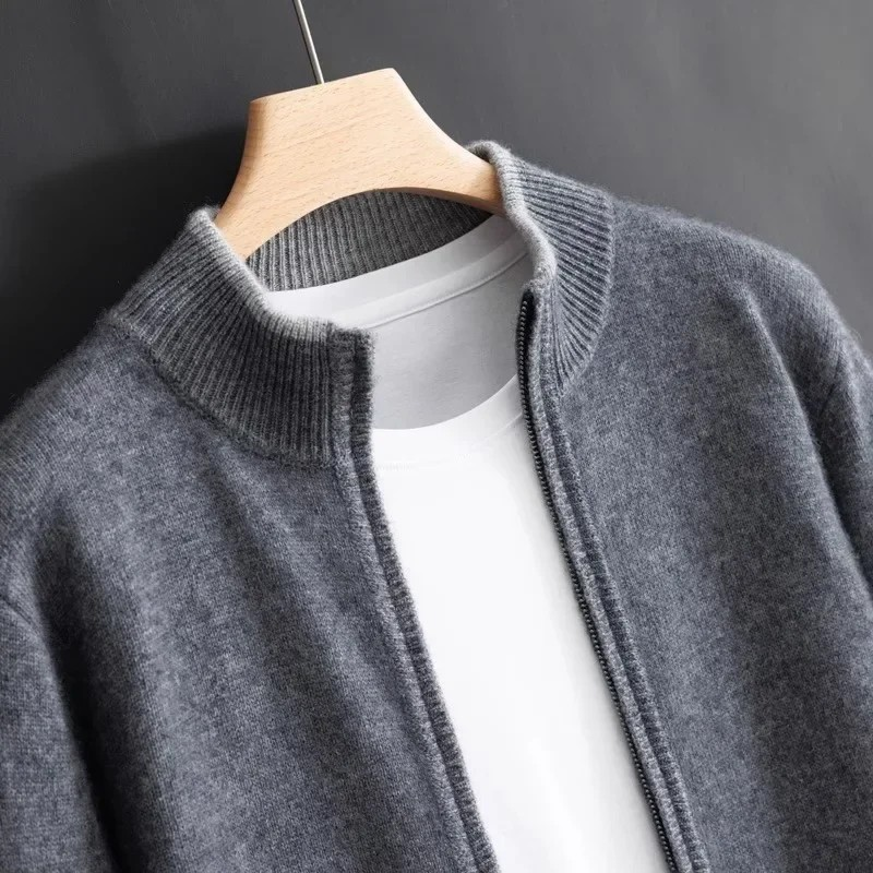 NOEL | Zip-cardigan i ægte merinould til herrer