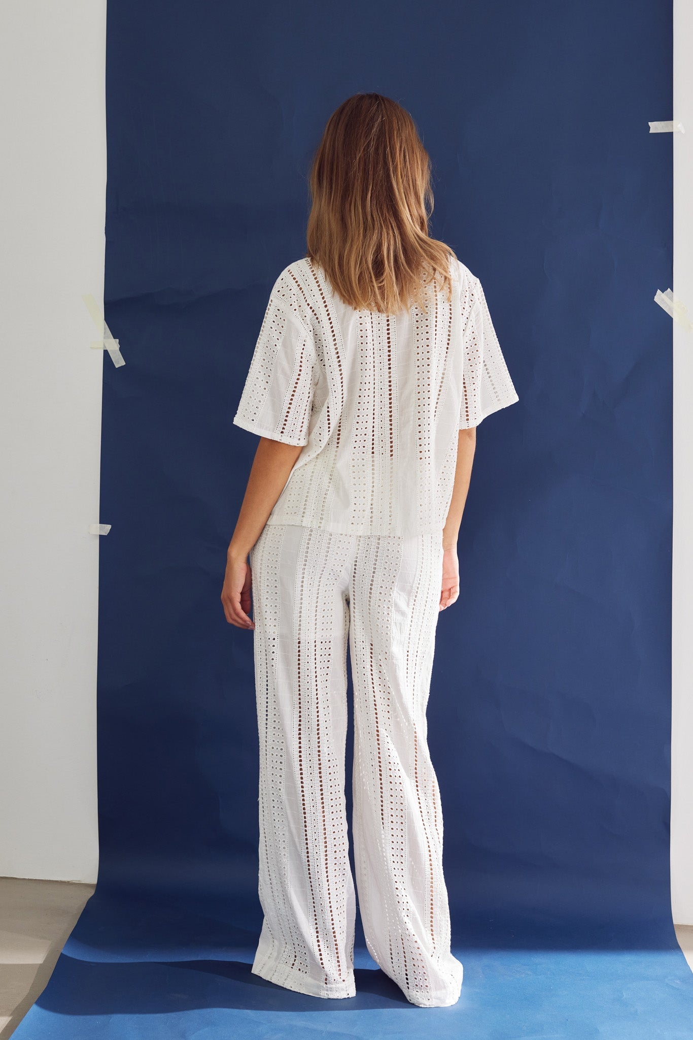Valencia | Classic Lace Pants in White Cotton