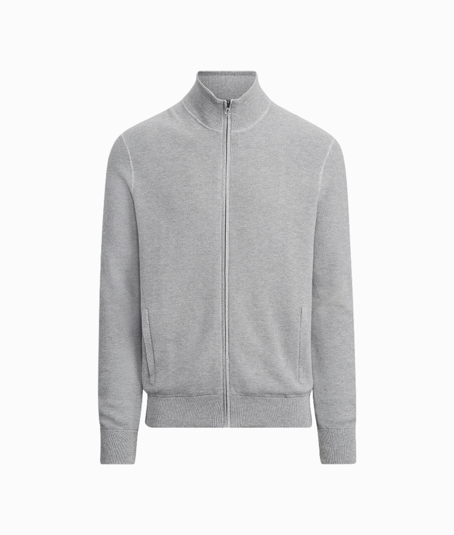 Cardigan Zipper | Gray Knitted Cardigan with Zipper in Cotton