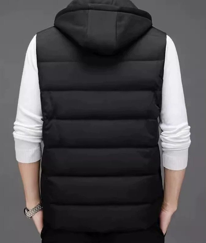 Men's Vest – Quilted and Relaxed – With Hood and Zipper