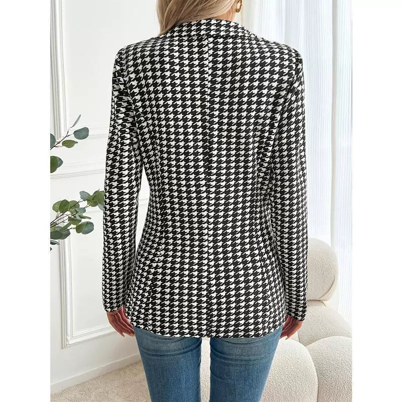 Celestina – Tailored Houndstooth Blazer for Women