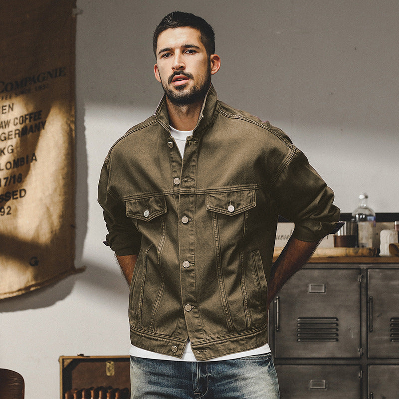 Mattis – Trendy Men's Denim Jacket with Relaxed Fit and Functional Chest Pockets
