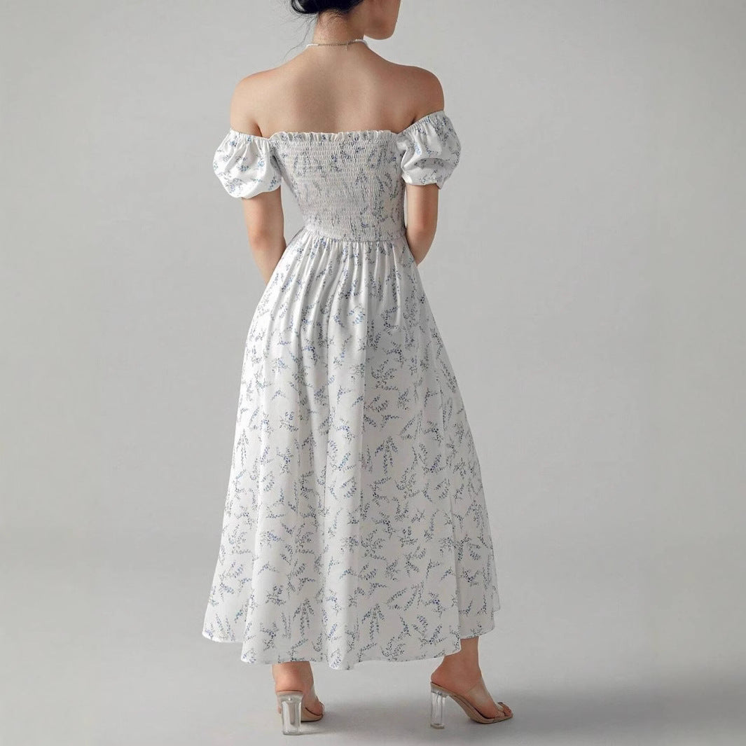 Floréa | A-line Midi Dress with Elegant Neckline
