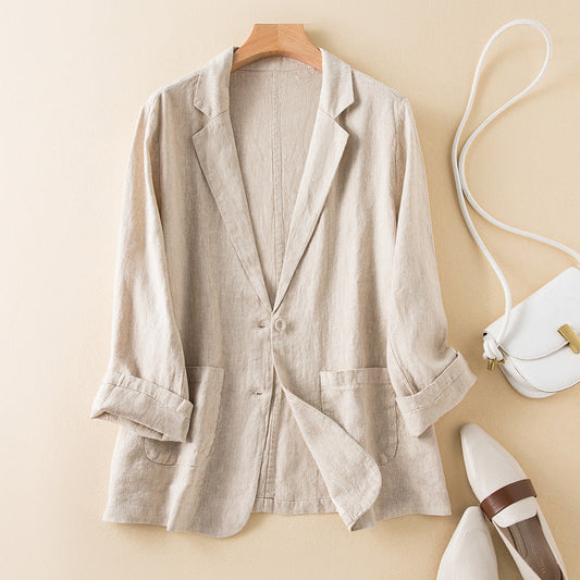 Long-sleeved Women's Jacket – Relaxed Fit and Practical Pockets