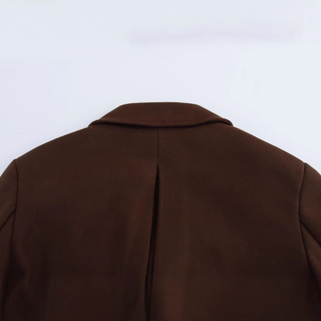 ALVIKA™ | Wool coat with patchwork design for women