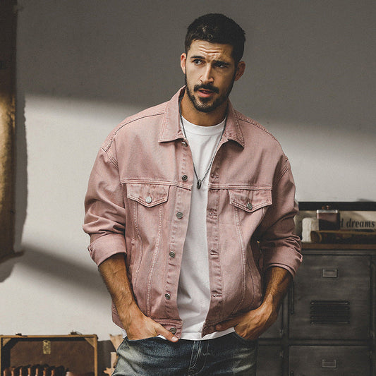 Mattis – Trendy Men's Denim Jacket with Relaxed Fit and Functional Chest Pockets