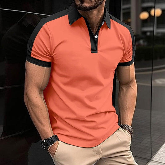 Axel | Slim fit polo shirt with contrast-colored collar and cuff
