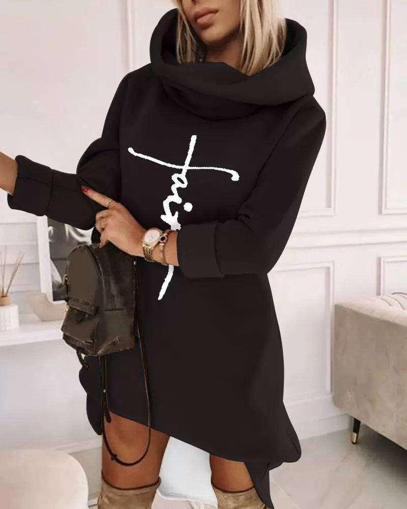Roniva – Oversized Hoodieklänning med Turtleneck för Dam