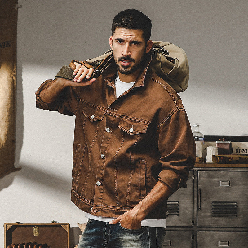 Mattis – Trendy Men's Denim Jacket with Relaxed Fit and Functional Chest Pockets