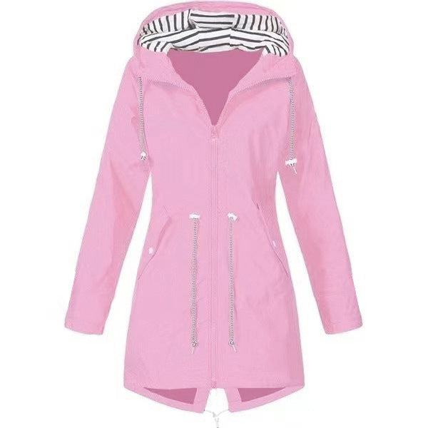 LYNORA™ | Women's Long Raincoat with Waterproof Design and Adjustable Hood