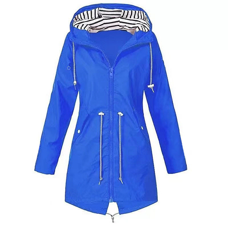 LYNORA™ | Women's Long Raincoat with Waterproof Design and Adjustable Hood