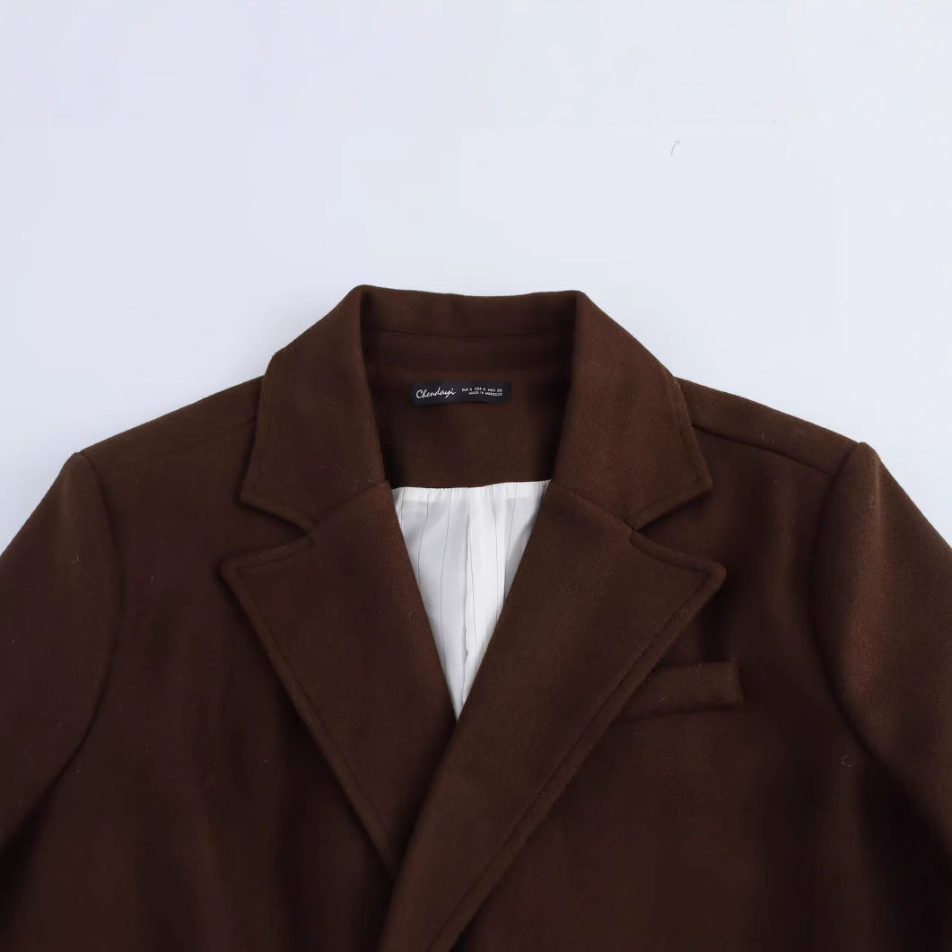 ALVIKA™ | Wool coat with patchwork design for women