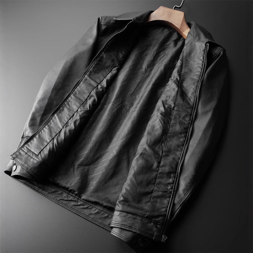 Classic men's jacket – stand-up collar with modern fit and front zipper
