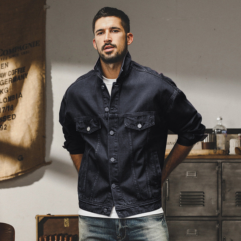 Mattis – Trendy Men's Denim Jacket with Relaxed Fit and Functional Chest Pockets