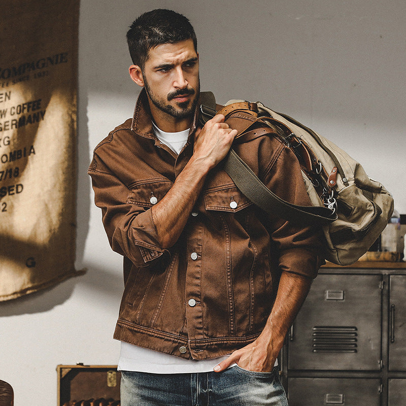 Mattis – Trendy Men's Denim Jacket with Relaxed Fit and Functional Chest Pockets