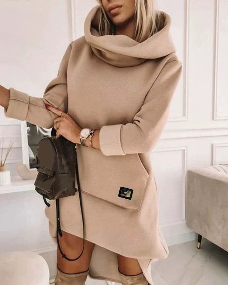 Roniva – Oversized Hoodieklänning med Turtleneck för Dam