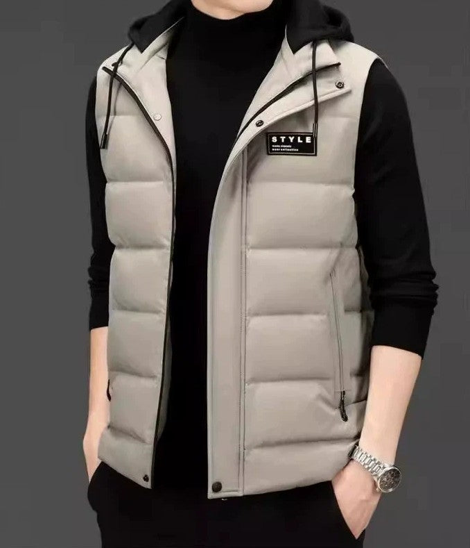 Men's Vest – Quilted and Relaxed – With Hood and Zipper