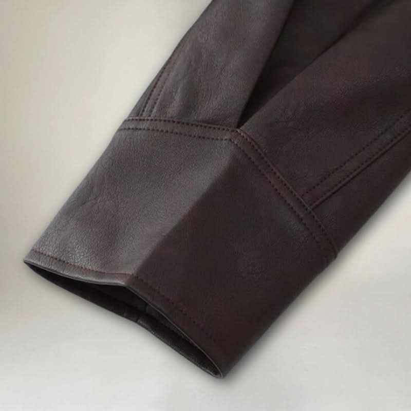 Matelina Dam Leather Jacket – Genuine Leather Jacket with Structured Fit & Lacing