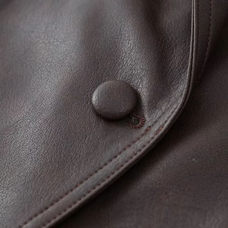 Matelina Dam Leather Jacket – Genuine Leather Jacket with Structured Fit & Lacing